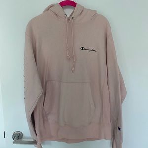 Light pink Champion classic logo sweatshirt hoodie